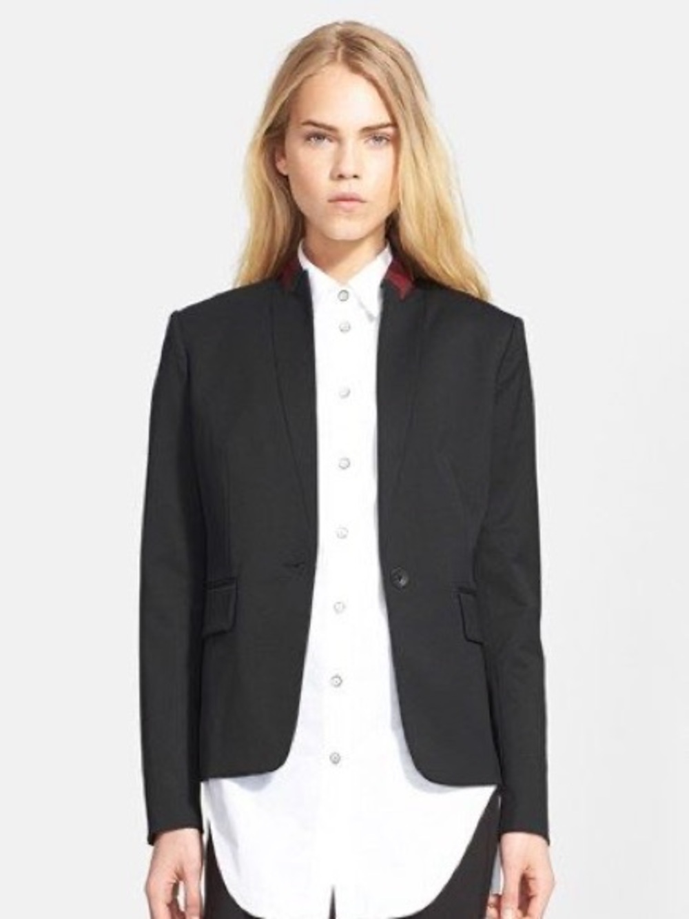 Rag & Bone Women’s Black 'Archer' One-Button Wool Blend Blazer - Size 2